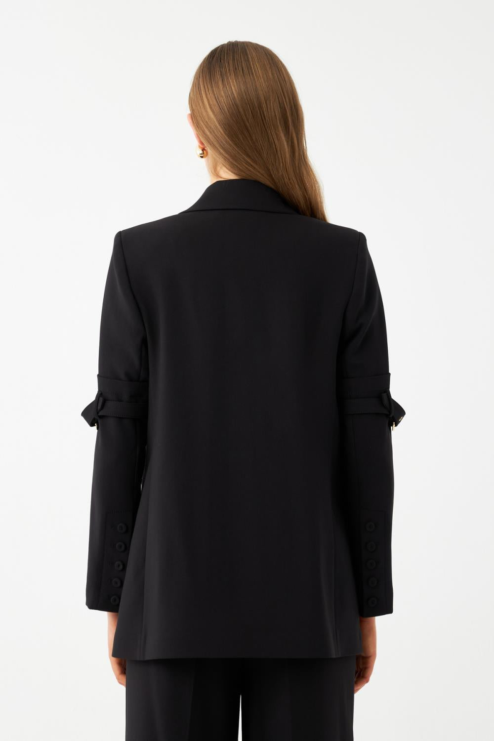 Tokalı Kol Detaylı Blazer Ceket