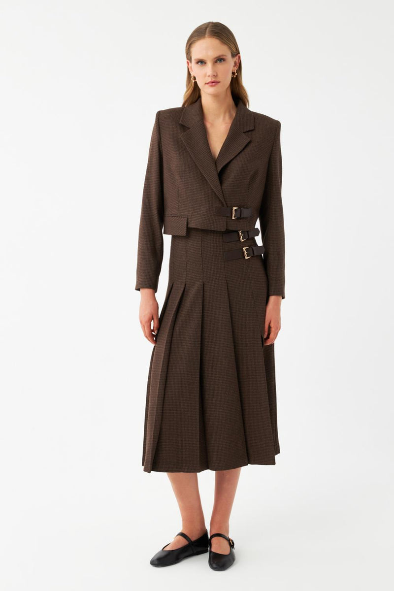 Kruvaze Kısa Blazer Ceket