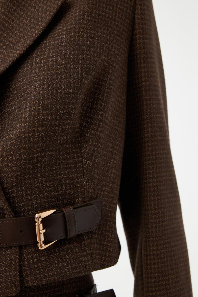 Kruvaze Kısa Blazer Ceket