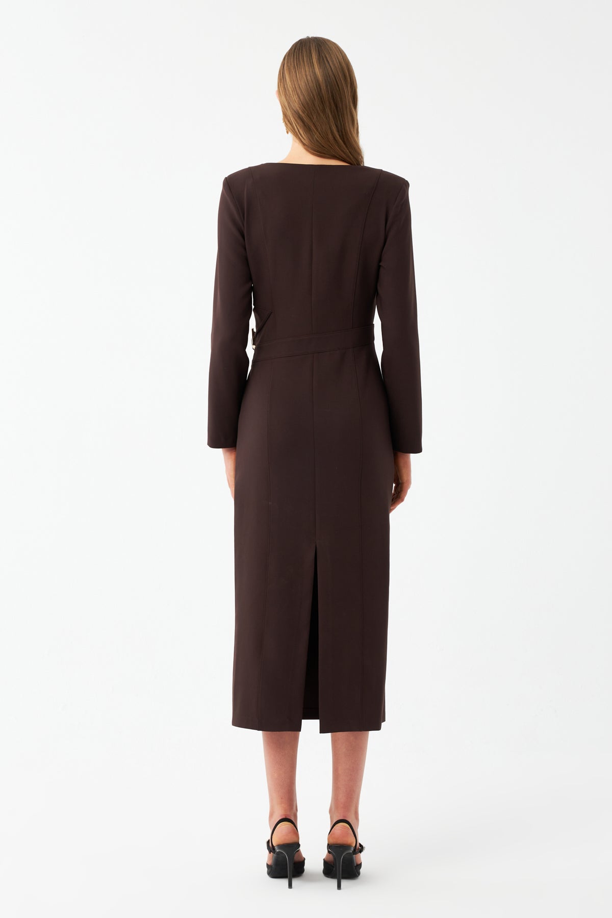 Kuşak Detaylı Maxi Elbise