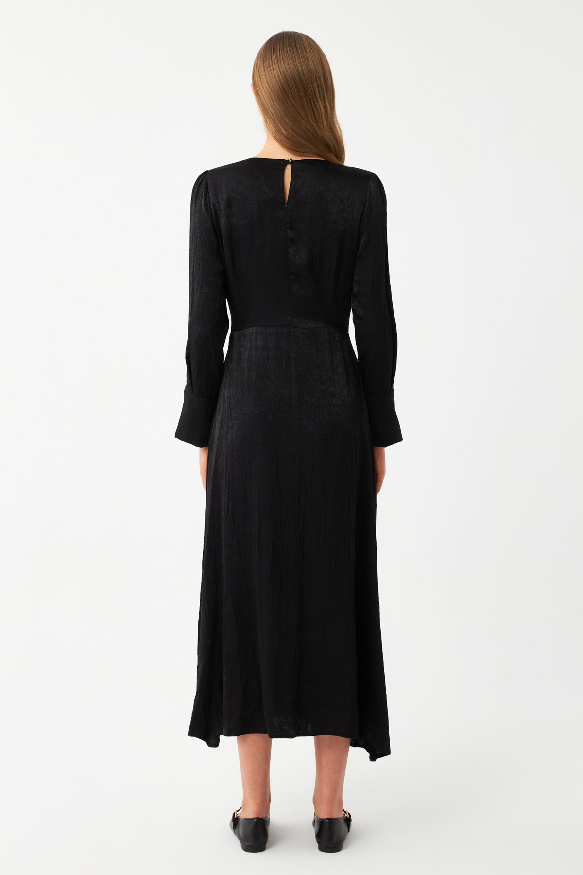 Fiyonk Detaylı Midi Elbise