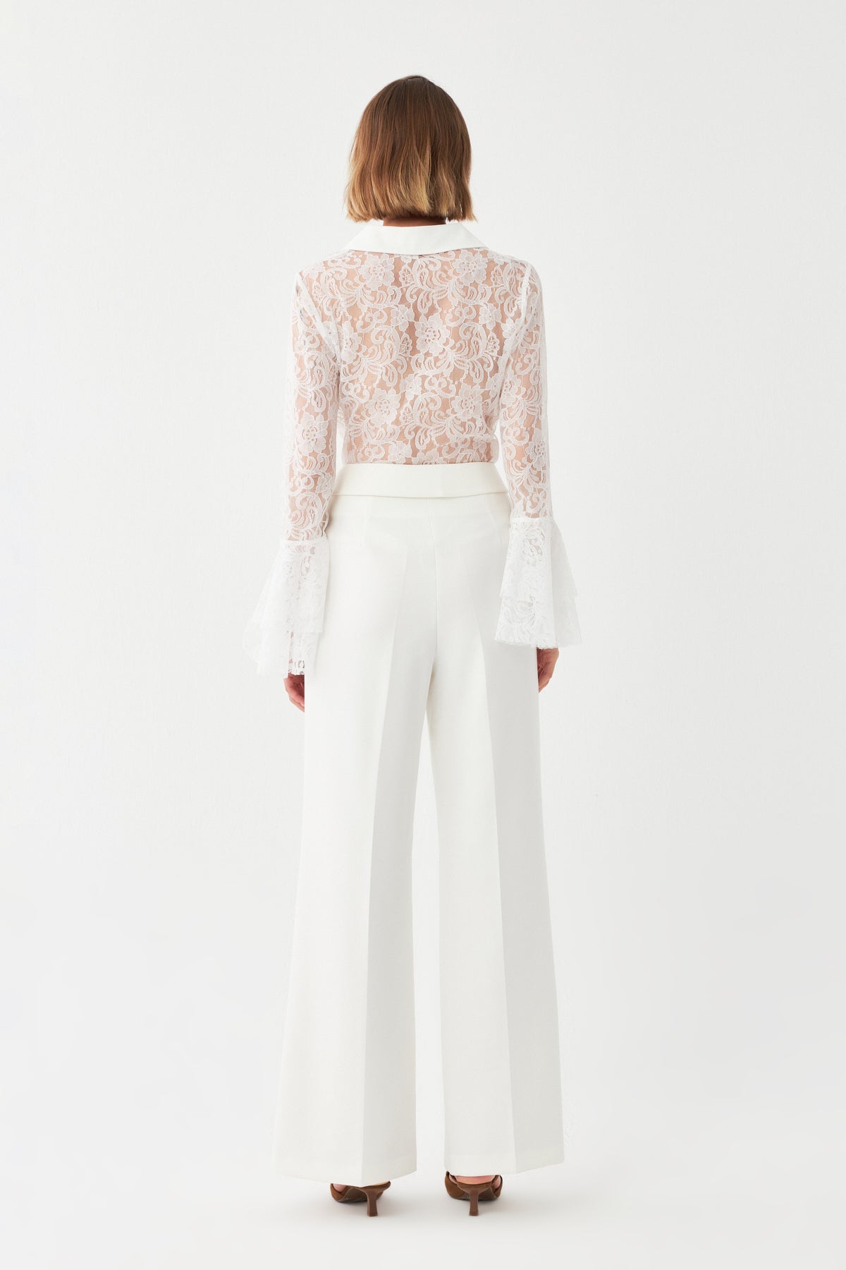 Çift Tokalı Yüksek Bel Pantolon