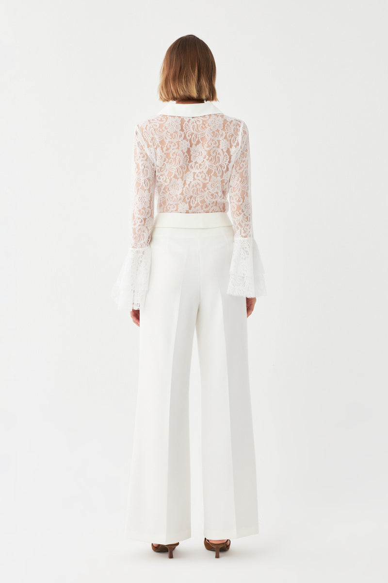 Çift Tokalı Yüksek Bel Pantolon