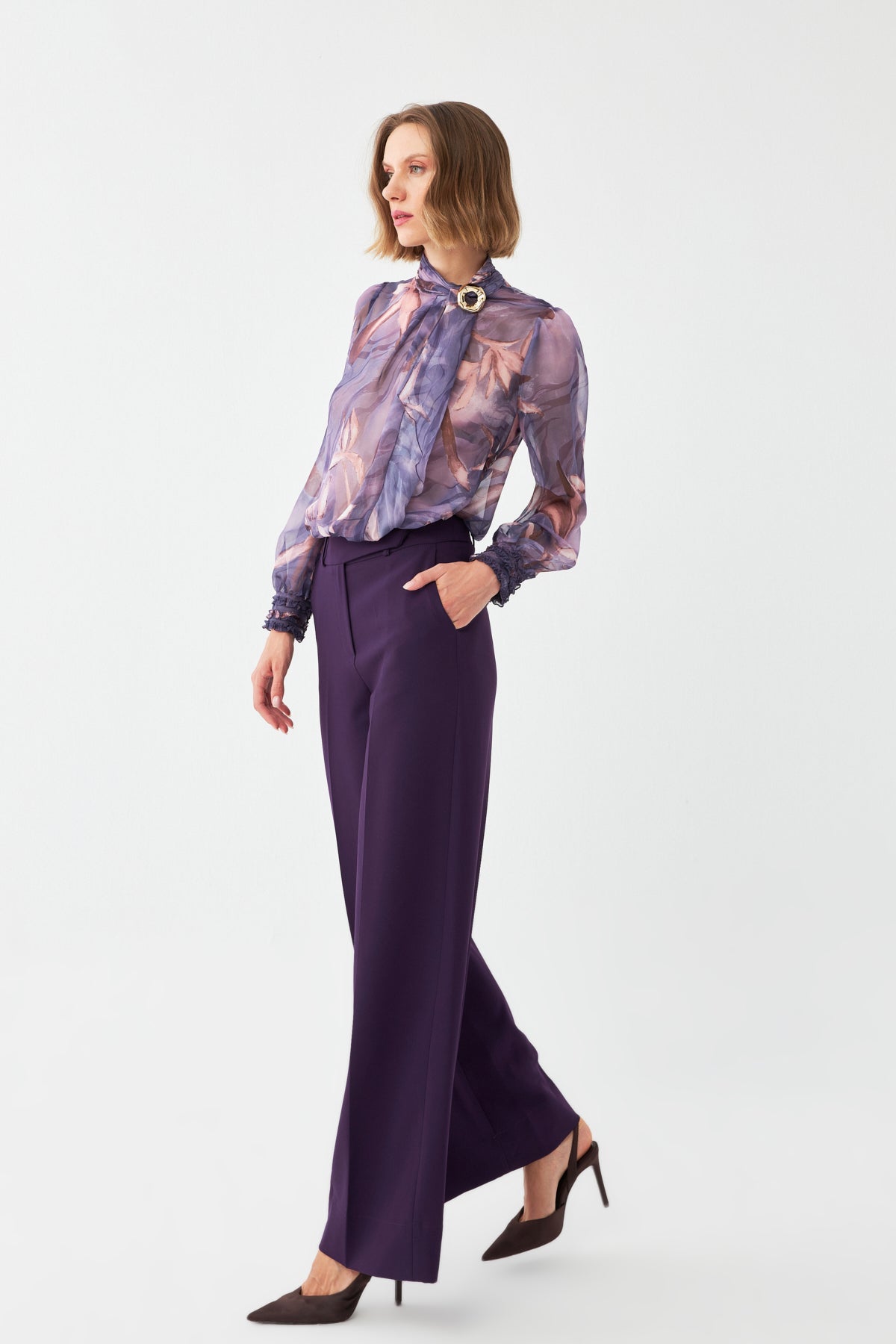 Yüksek Bel Geniş Paça Pantolon