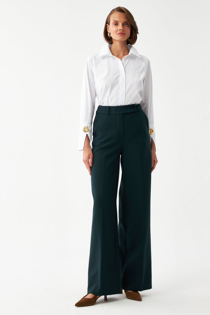 Yüksek Bel Geniş Paça Pantolon