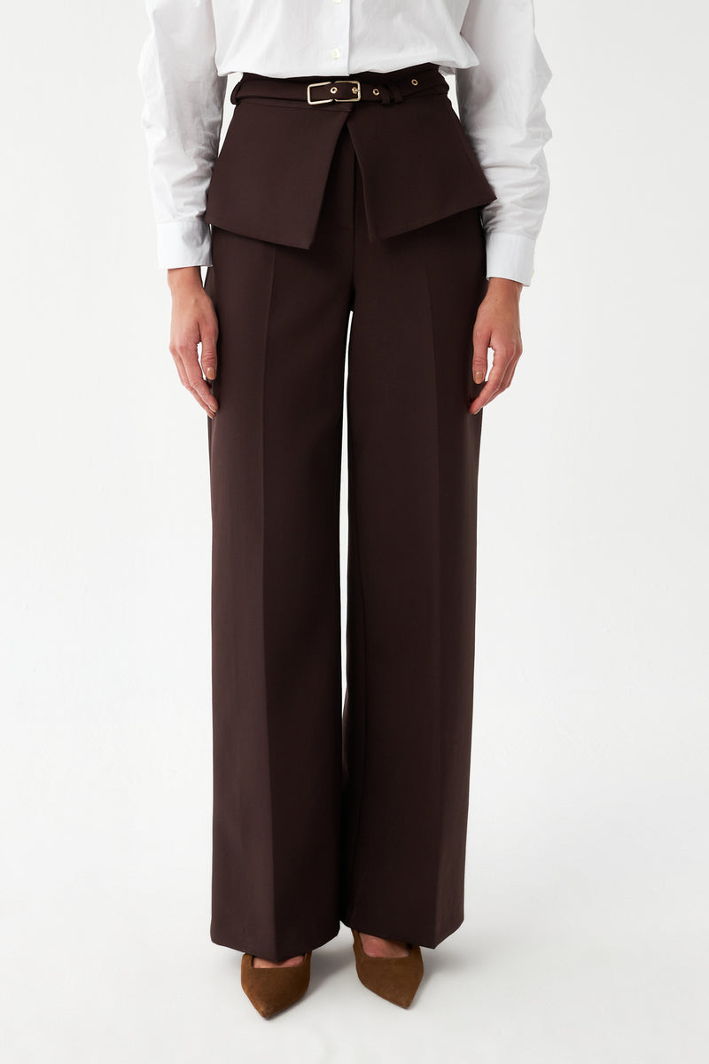 Kuşak Detaylı Palazzo Pantolon