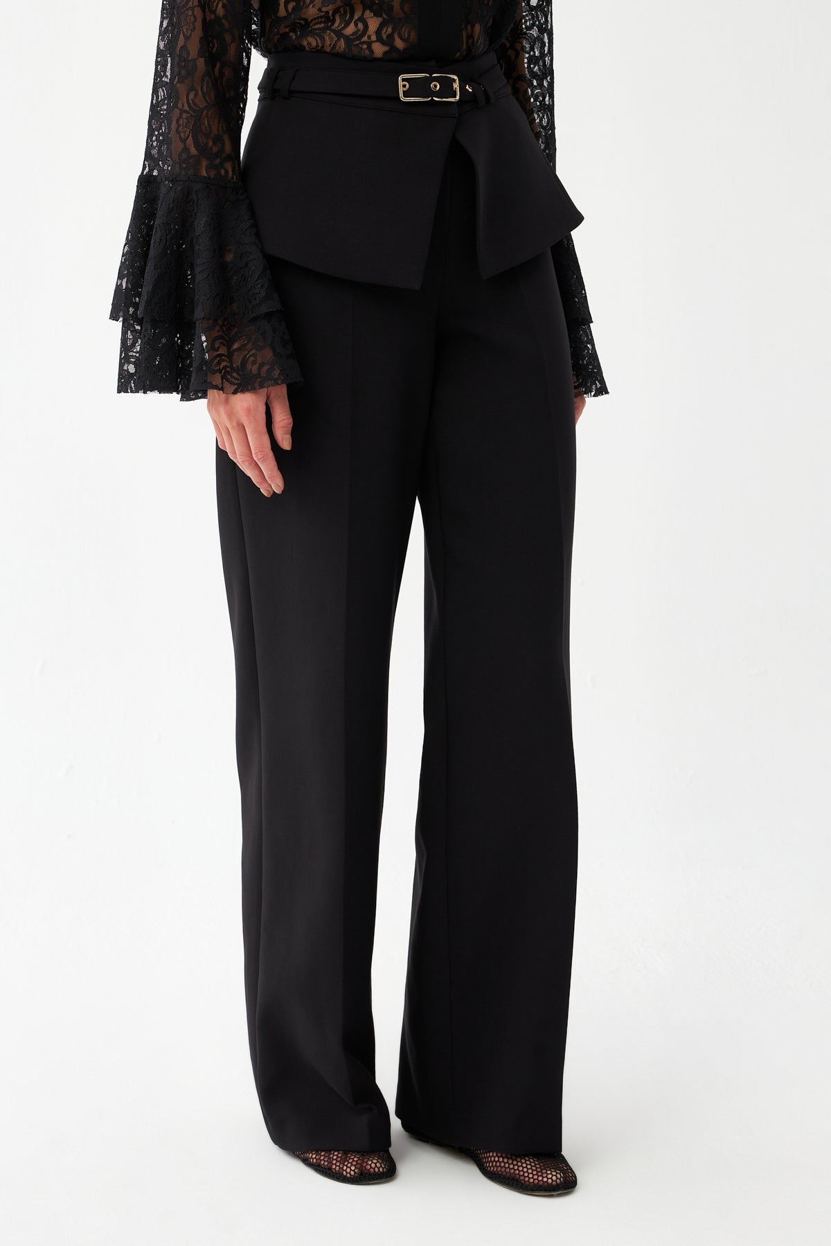 Kuşak Detaylı Palazzo Pantolon