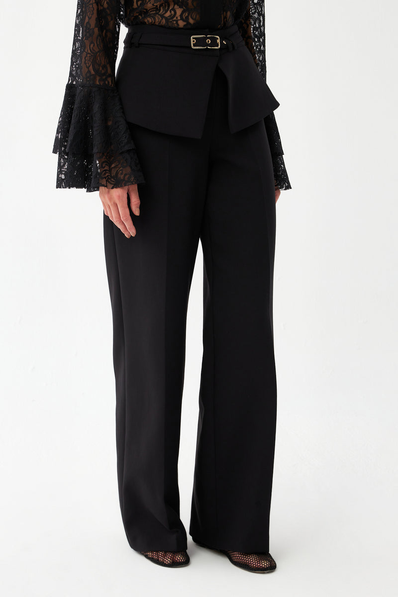 Kuşak Detaylı Palazzo Pantolon