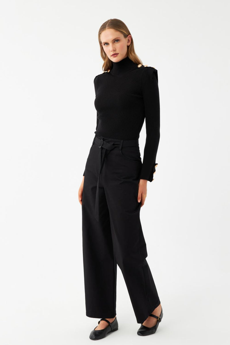 Kemerli Bol Paça Pantolon