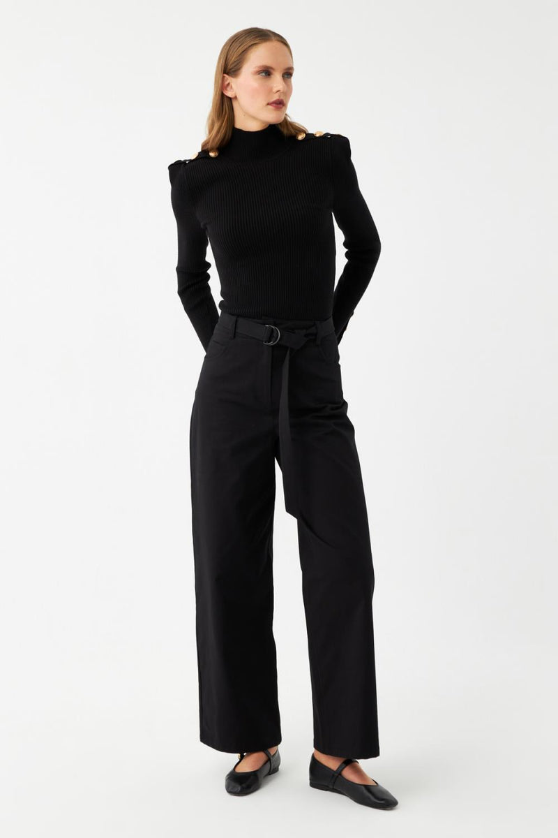 Kemerli Bol Paça Pantolon