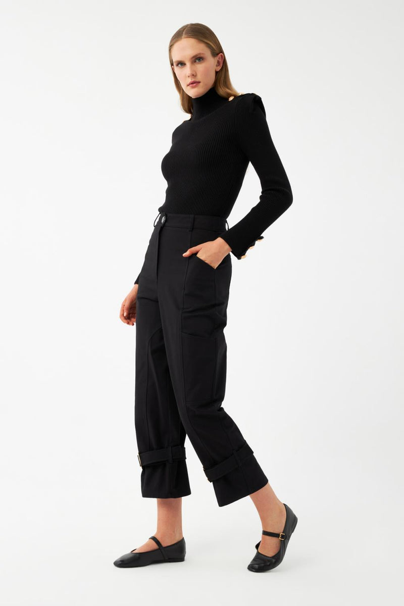 Tokalı Paça Detaylı Pantolon