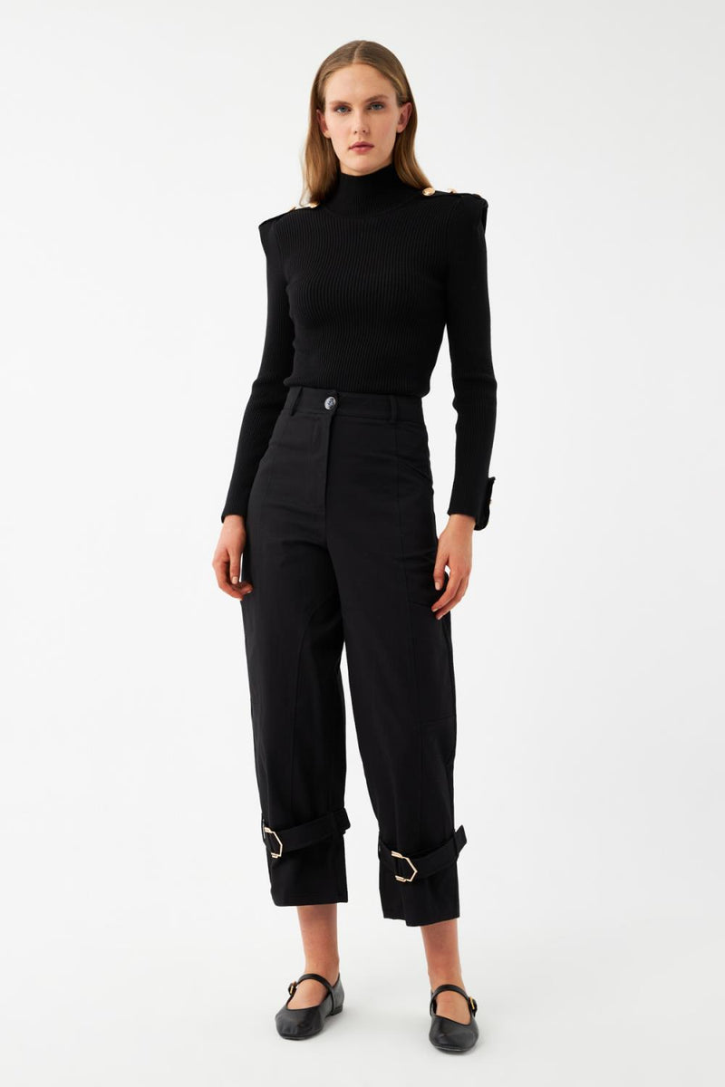 Tokalı Paça Detaylı Pantolon