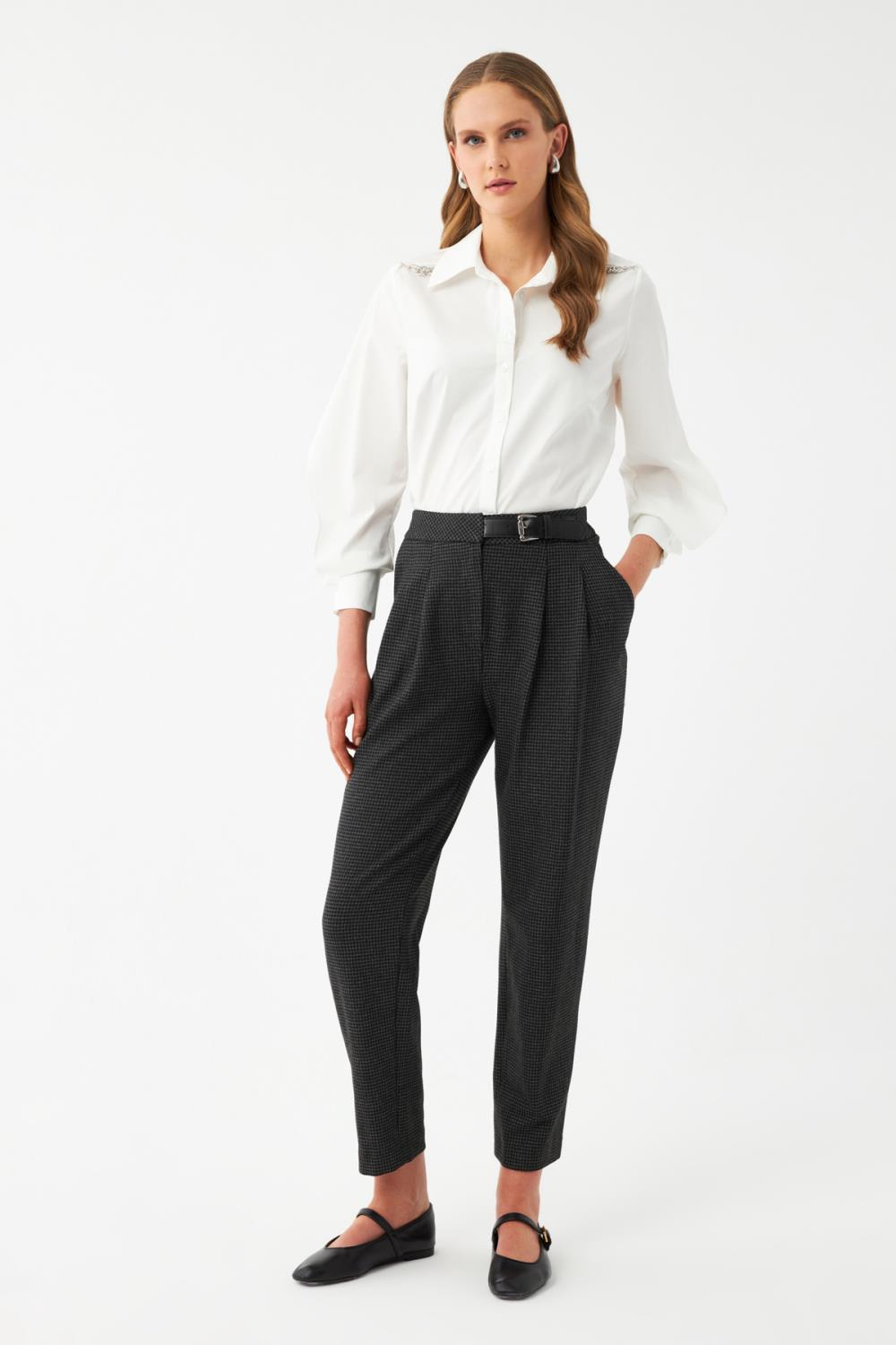 Desenli Dar Paça Pantolon