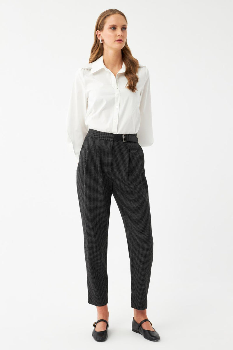 Desenli Dar Paça Pantolon