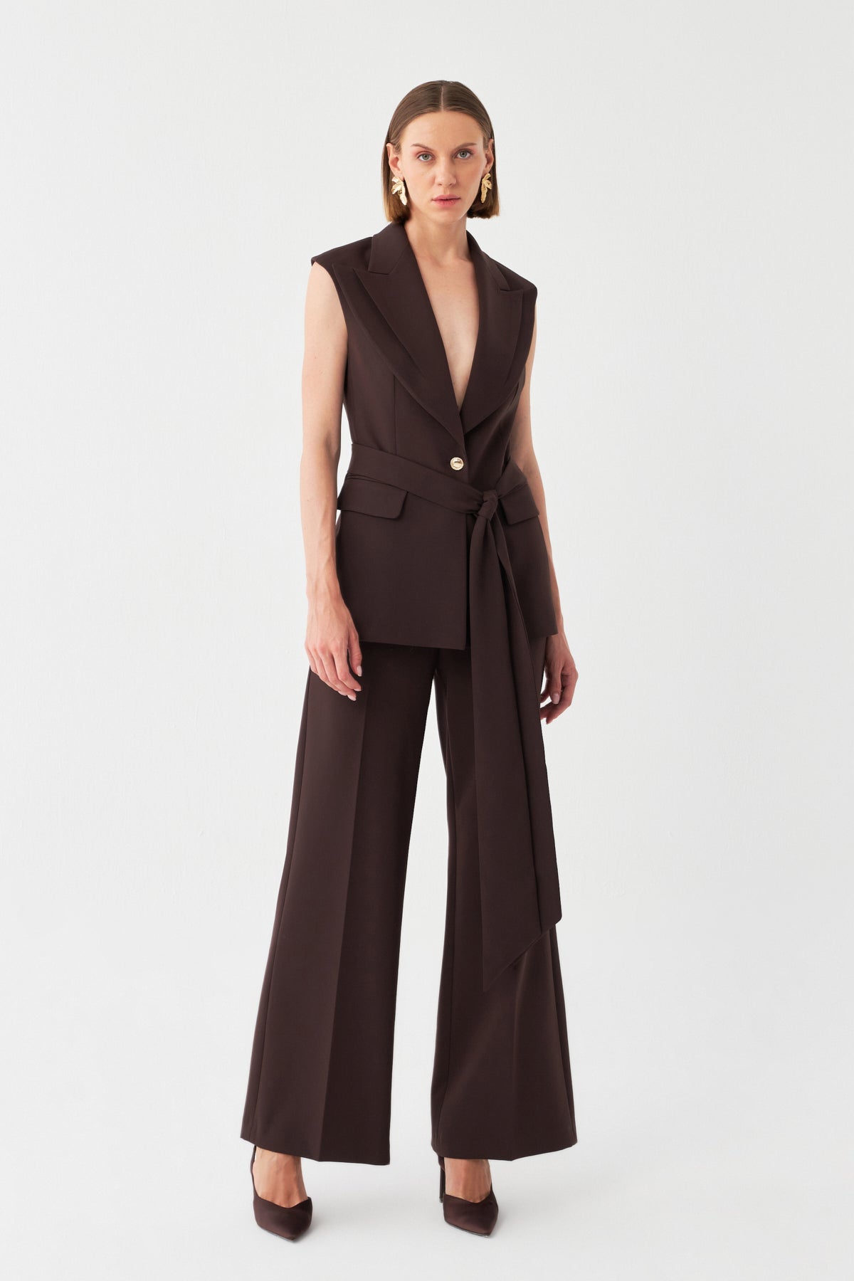 Kemer Detaylı Blazer Takım