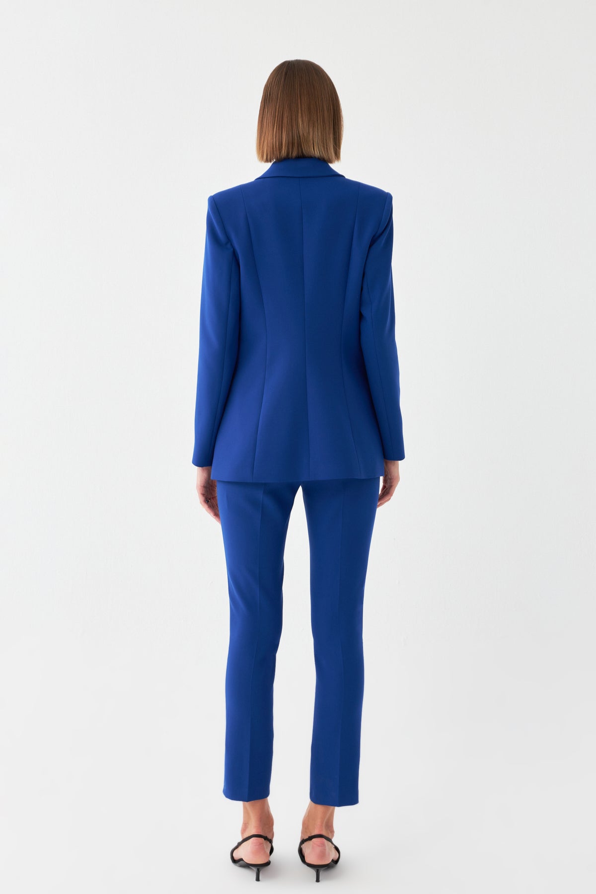 Özel Düğme Detaylı Saks Blazer Takım