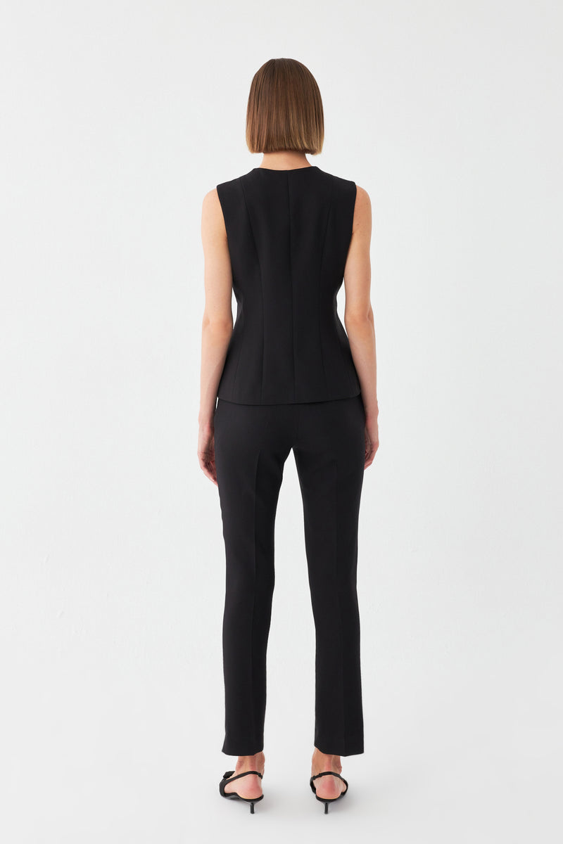 Düğmeli-Kemerli Blazer Takım