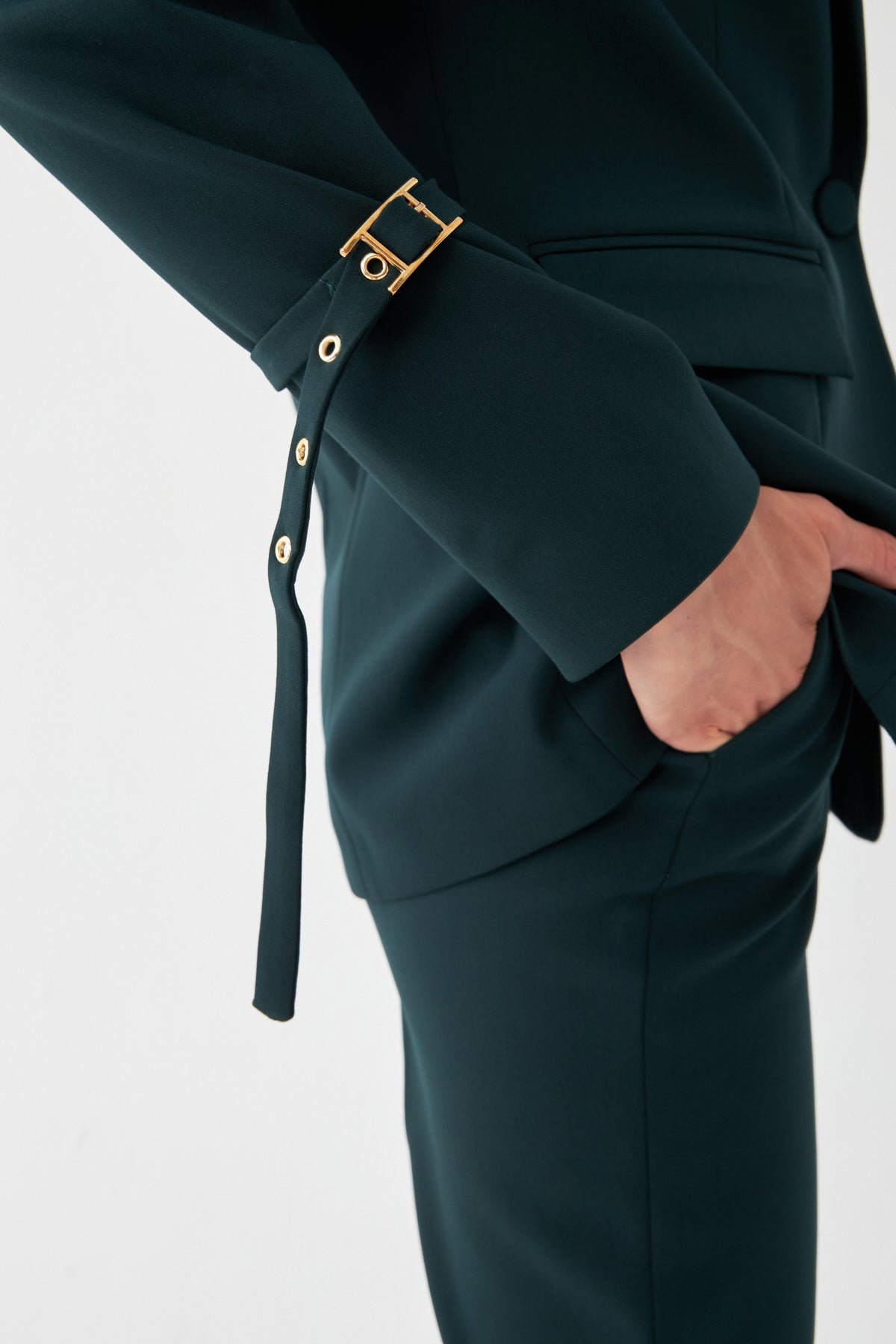 Tek Düğmeli Yeşil Blazer Takım