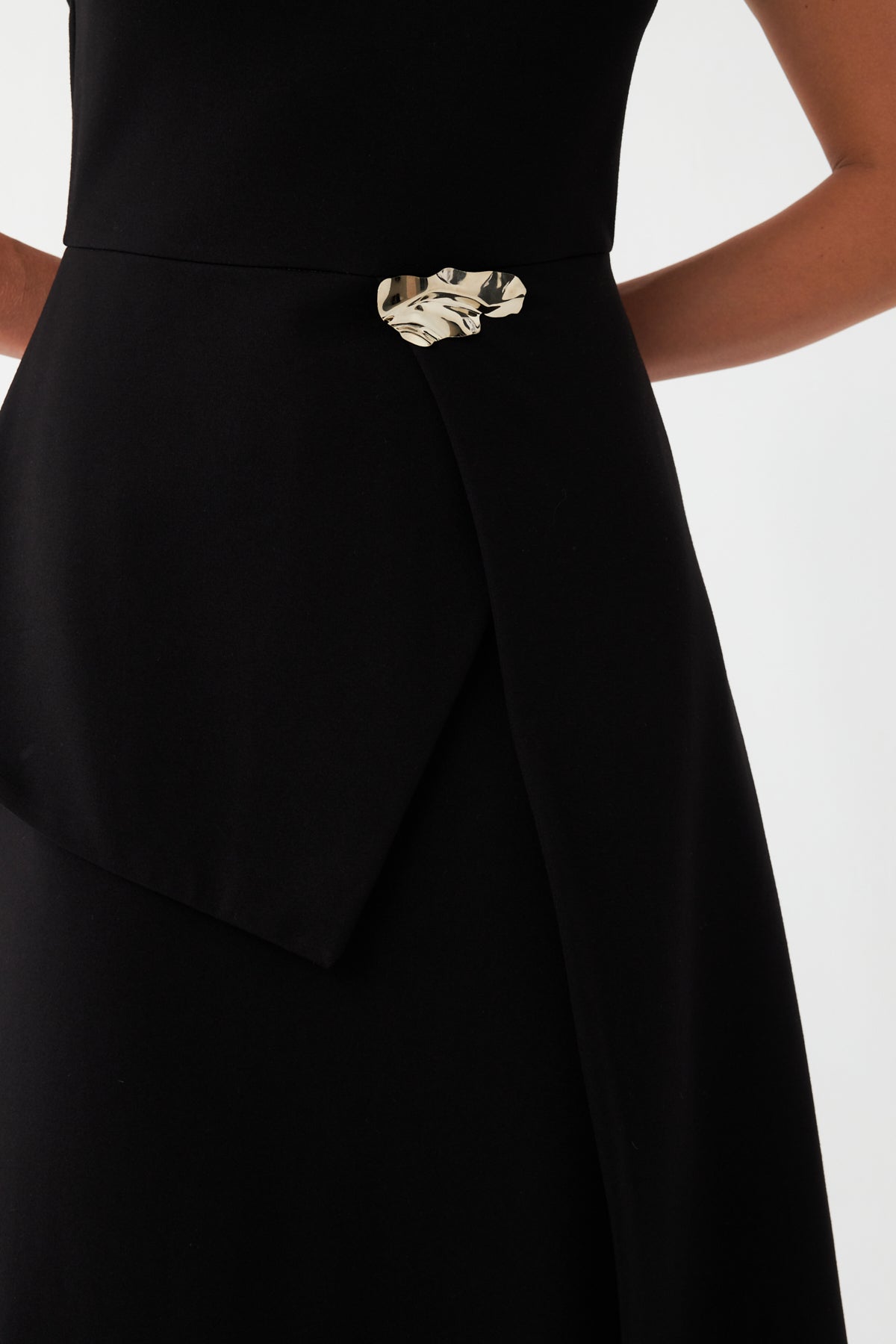 Aksesuar Mixli Midi Elbise SİYAH