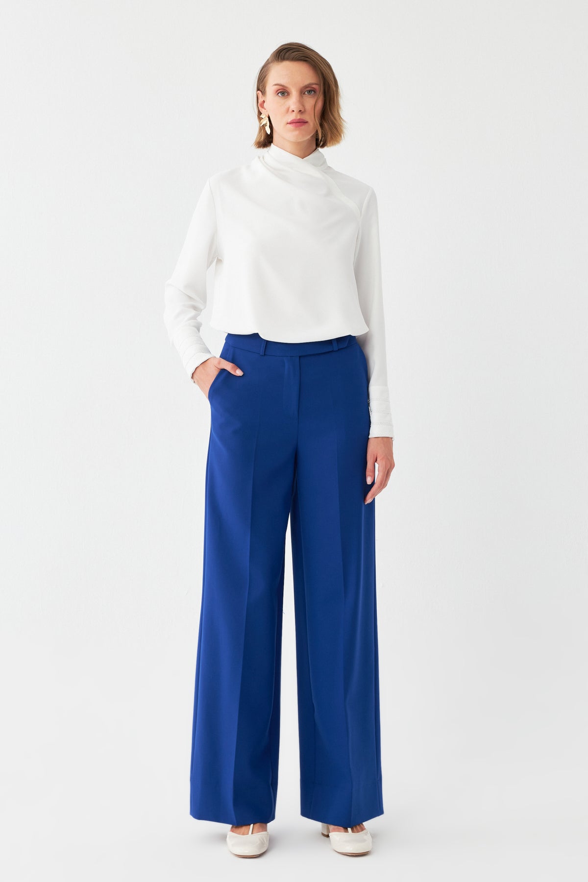 Yüksek Bel Geniş Paça Pantolon