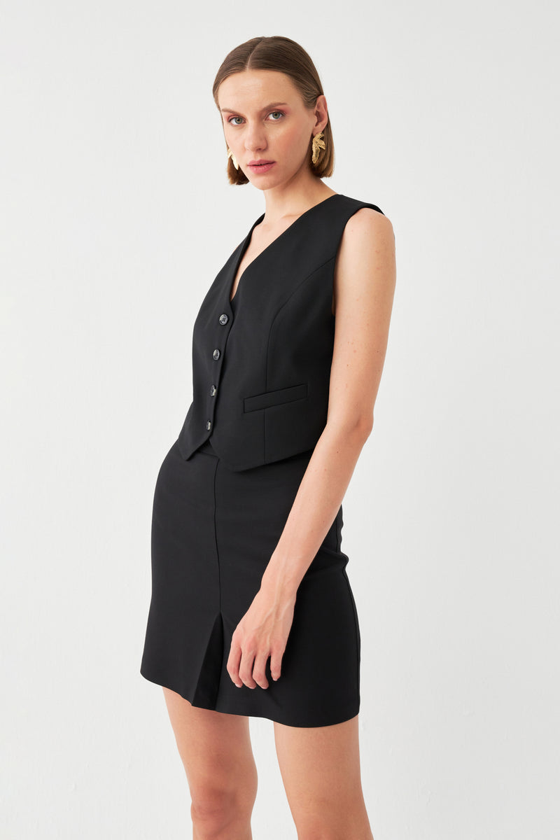 A Pile Mini Etek Yelek Takım SİYAH