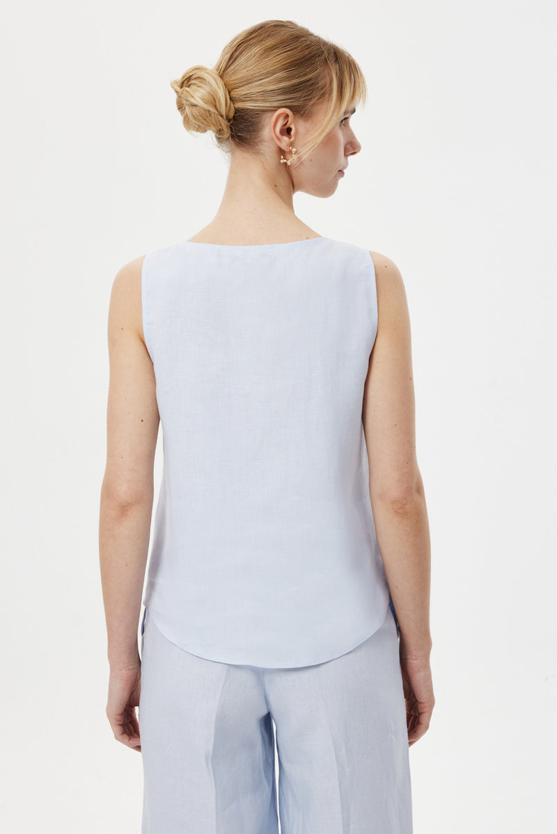 Düğmeli Soft Bluz MAVİ