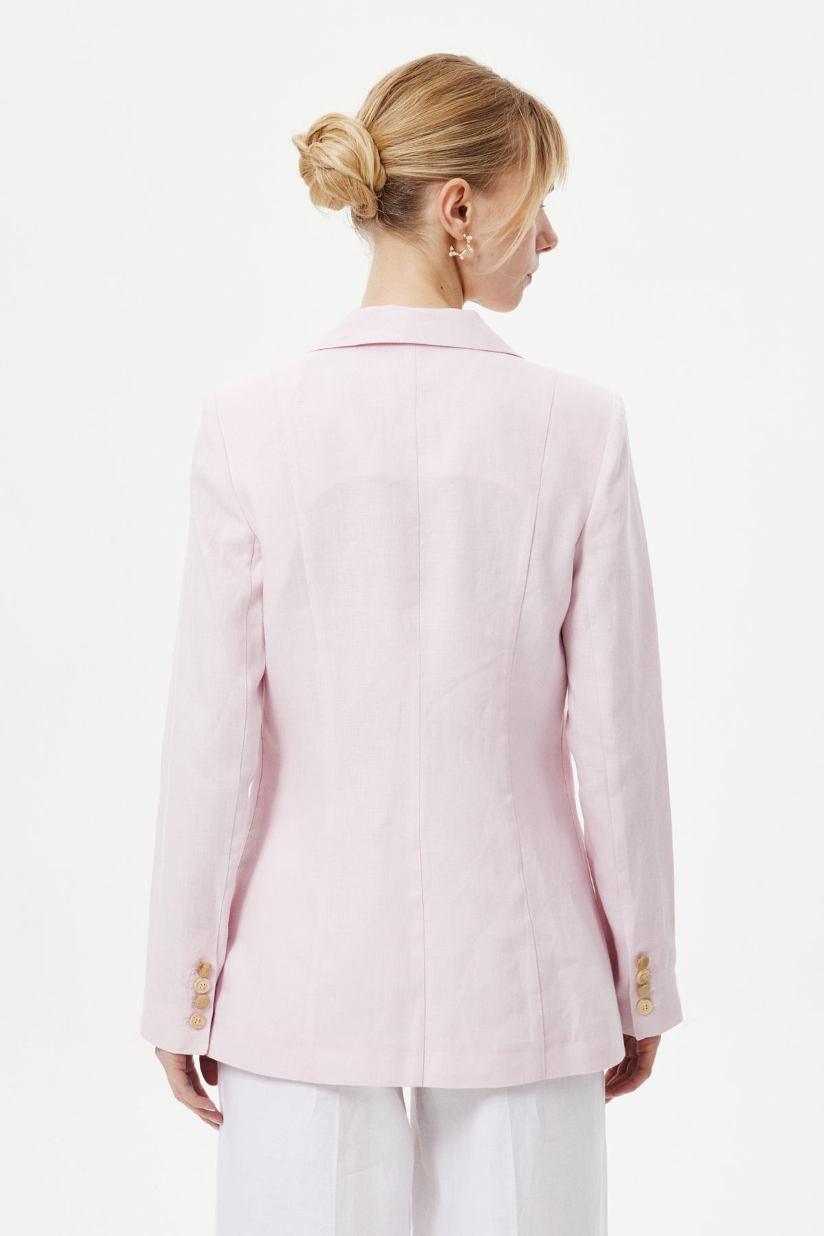 Keten Blazer Ceket PUDRA