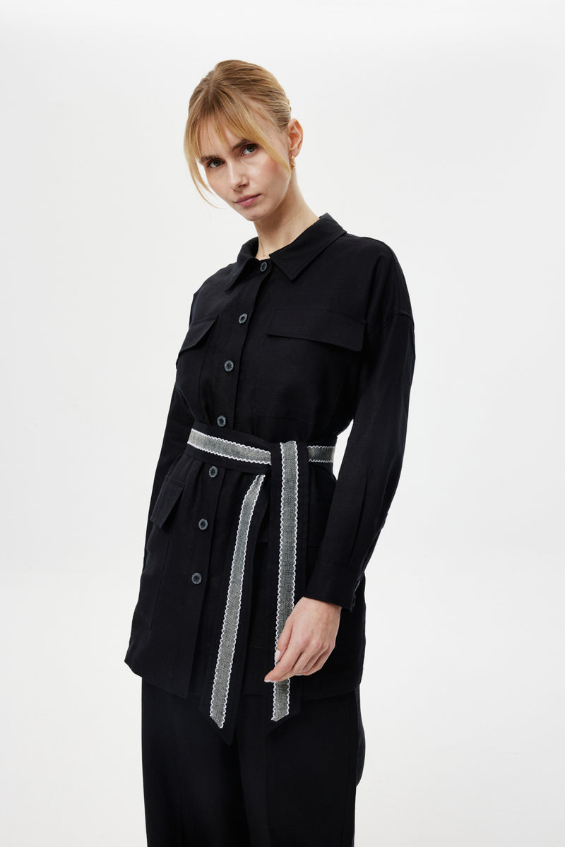 Kuşaklı Casual Ceket