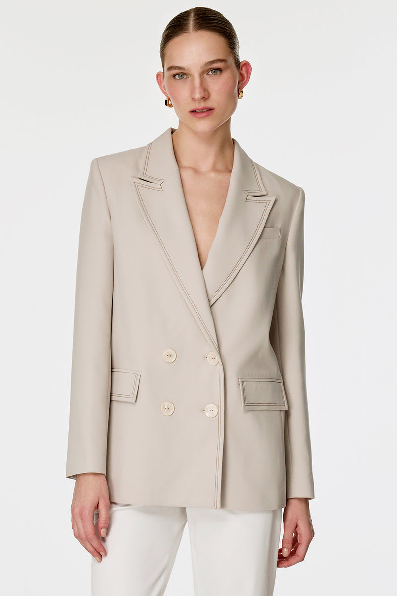 Dikiş Detaylı Kruvaze Ceket