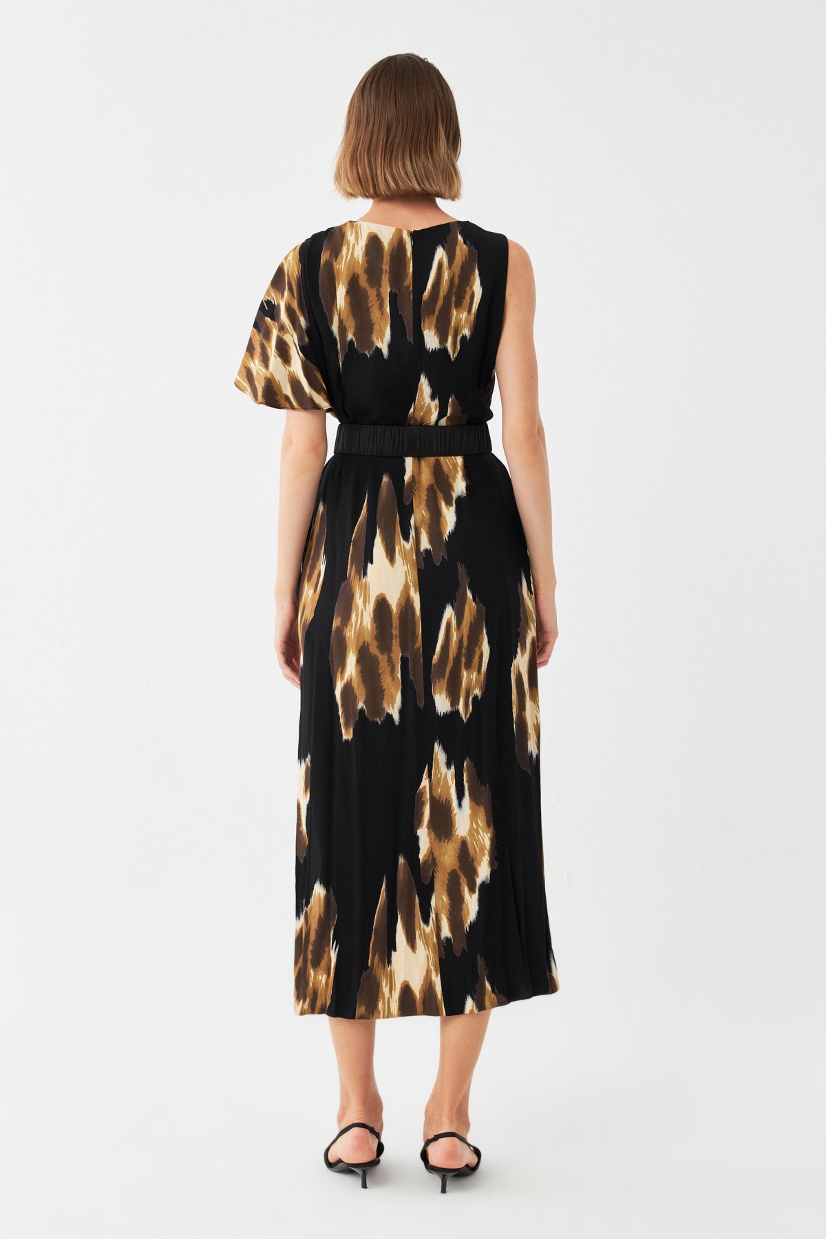 Desenli Maxi Elbise SİYAH