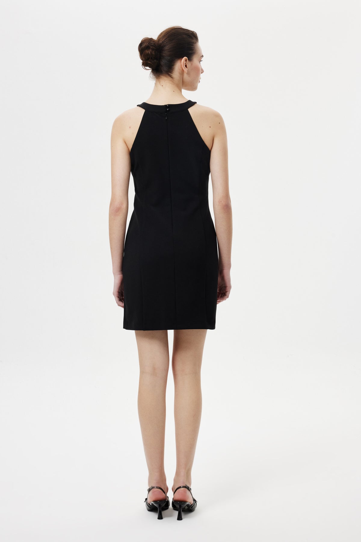 Halter Yaka Mini Elbise SİYAH