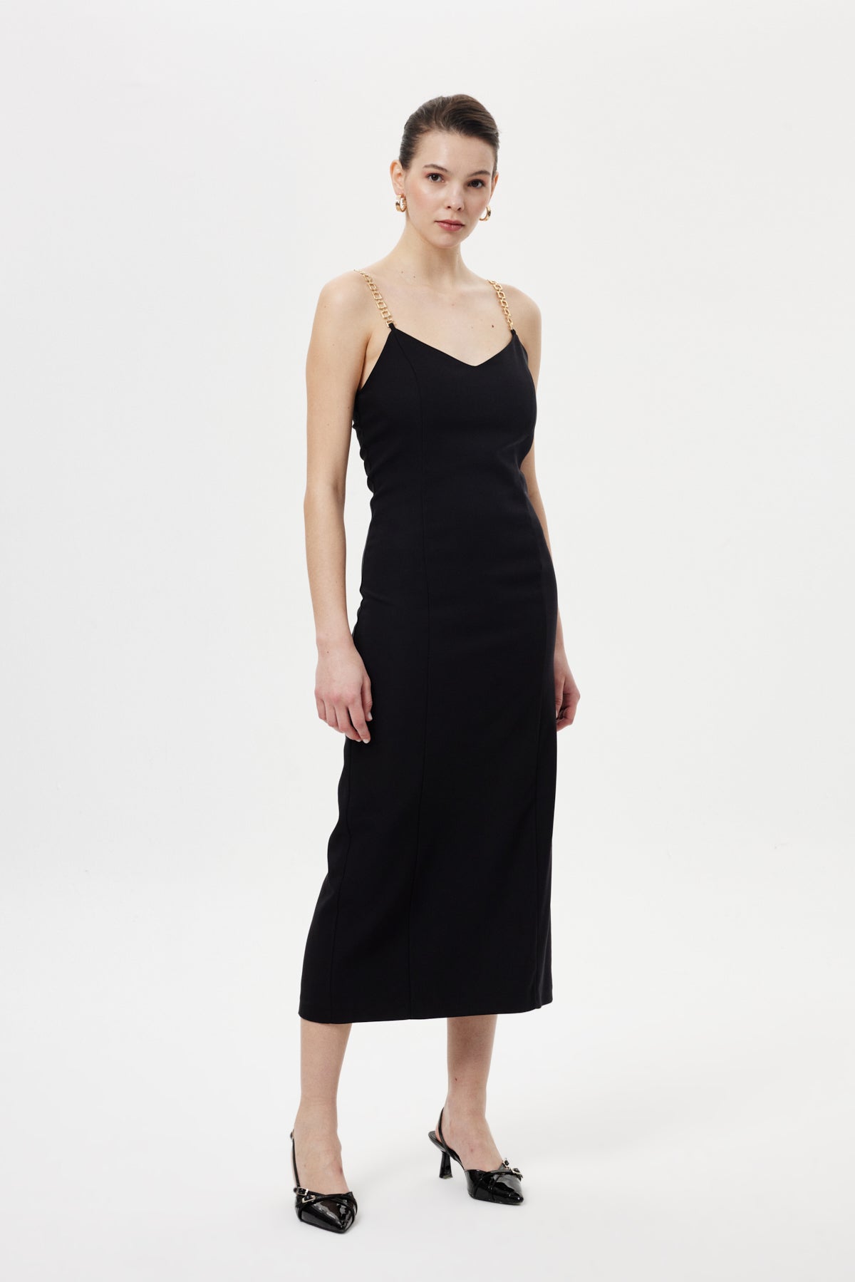 Cut-Out Kamisol Elbise SİYAH
