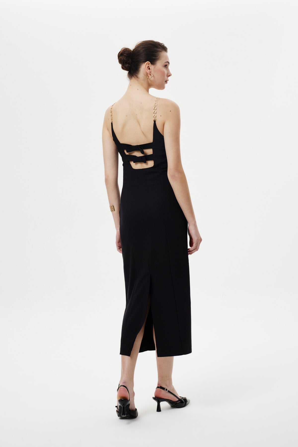 Cut-Out Kamisol Elbise SİYAH