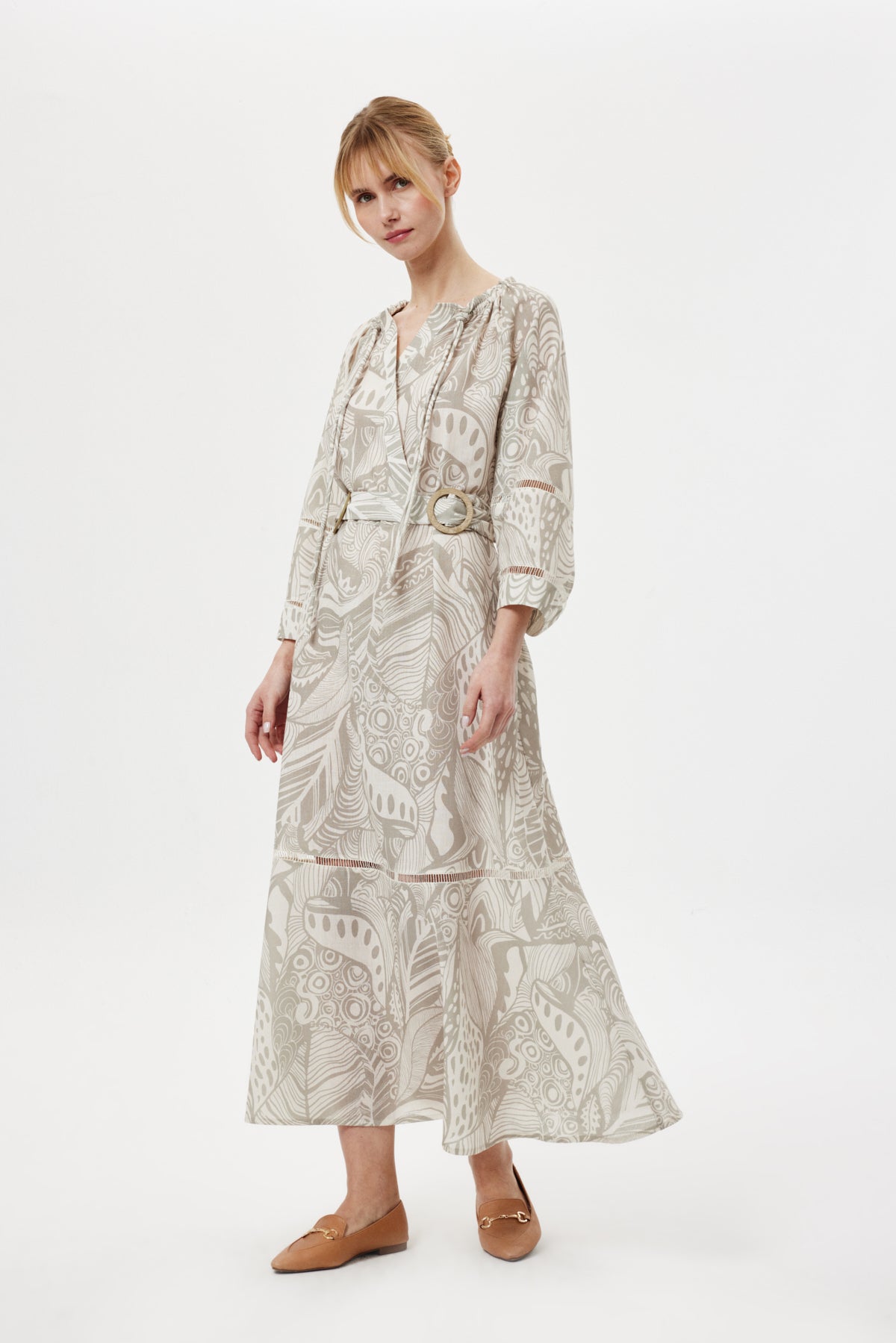 Bohemian Maxi Elbise Yeşil