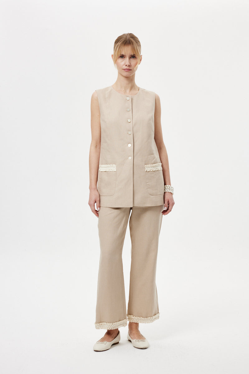 Flare Püsküllü Takım BEJ