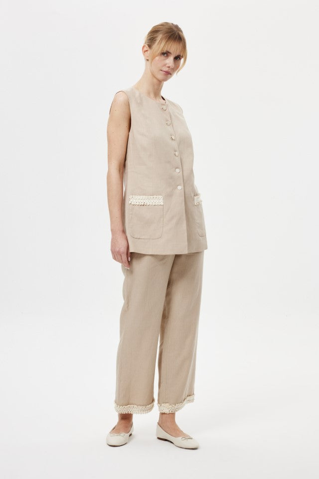 Flare Püsküllü Takım BEJ