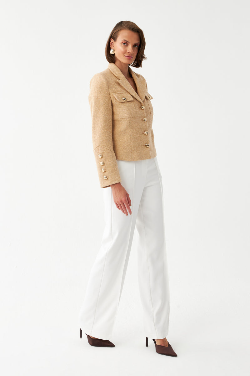 Düğmeli Kısa Blazer Ceket