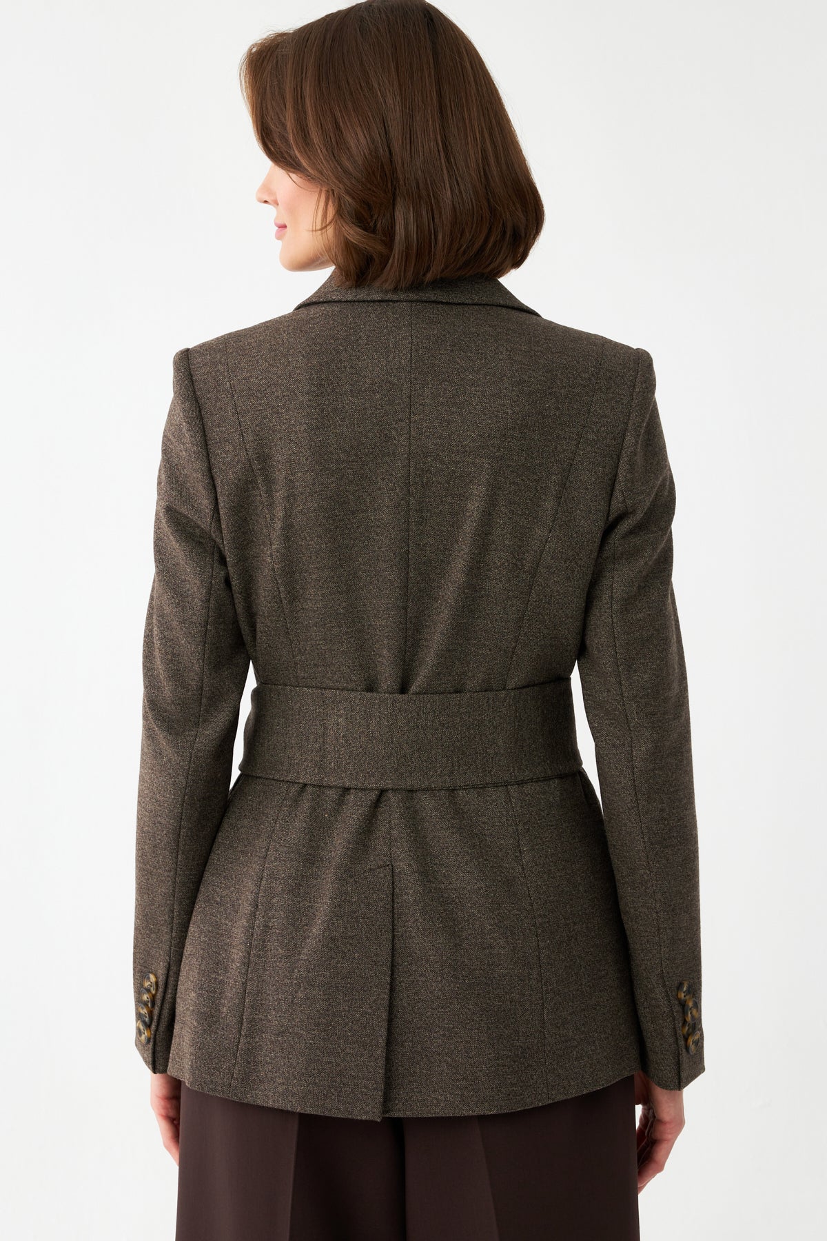 Kadın Kuşaklı Kruvaze Blazer Ceket