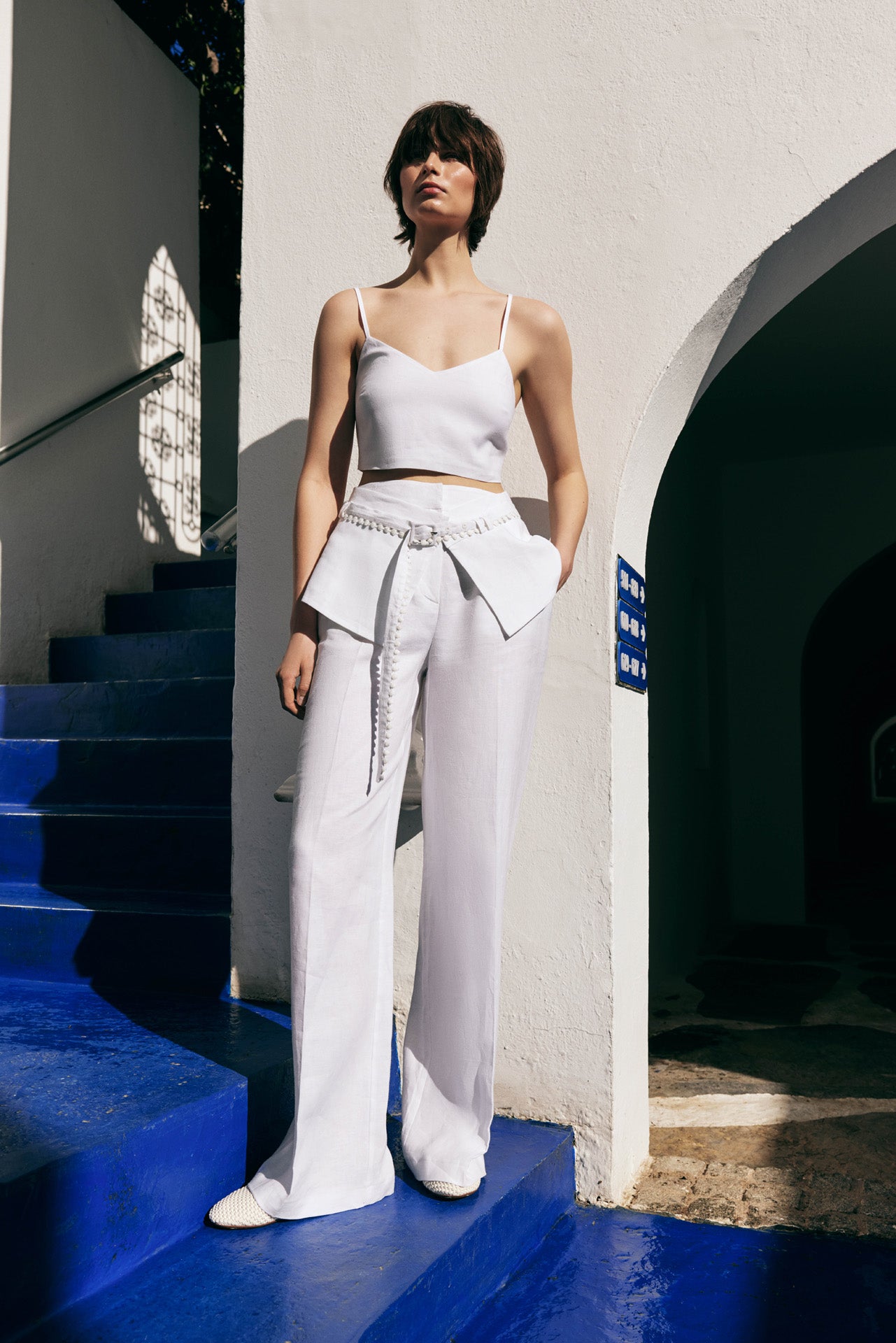 Kemer Mixli Keten Pantolon