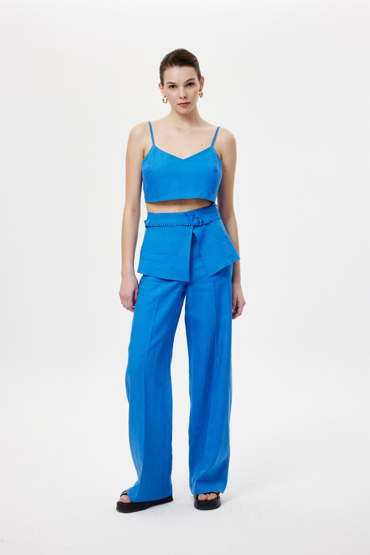 Kemer Mixli Keten Pantolon