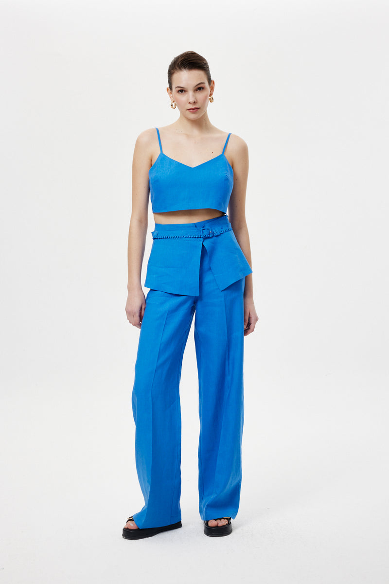 Kemer Mixli Keten Pantolon