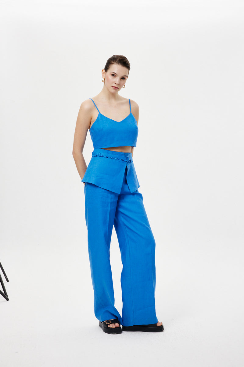 Kemer Mixli Keten Pantolon