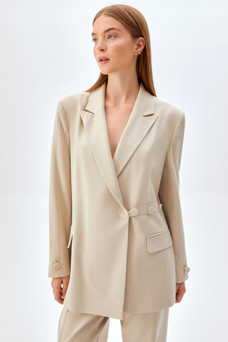 Düğme Mixli Blazer Ceket BEJ