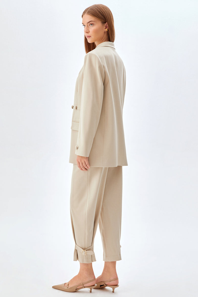 Düğme Mixli Blazer Ceket BEJ
