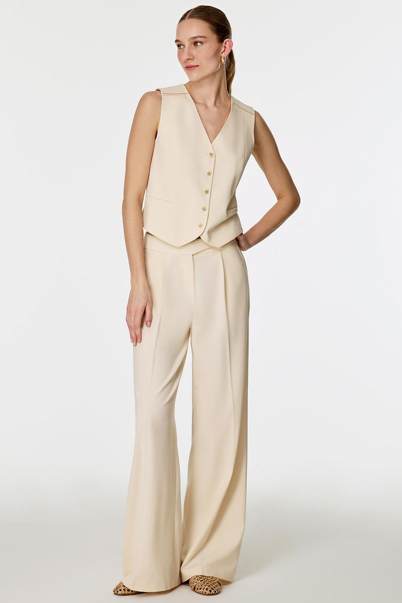 Nakış Detaylı Yelekli Takım EKRU