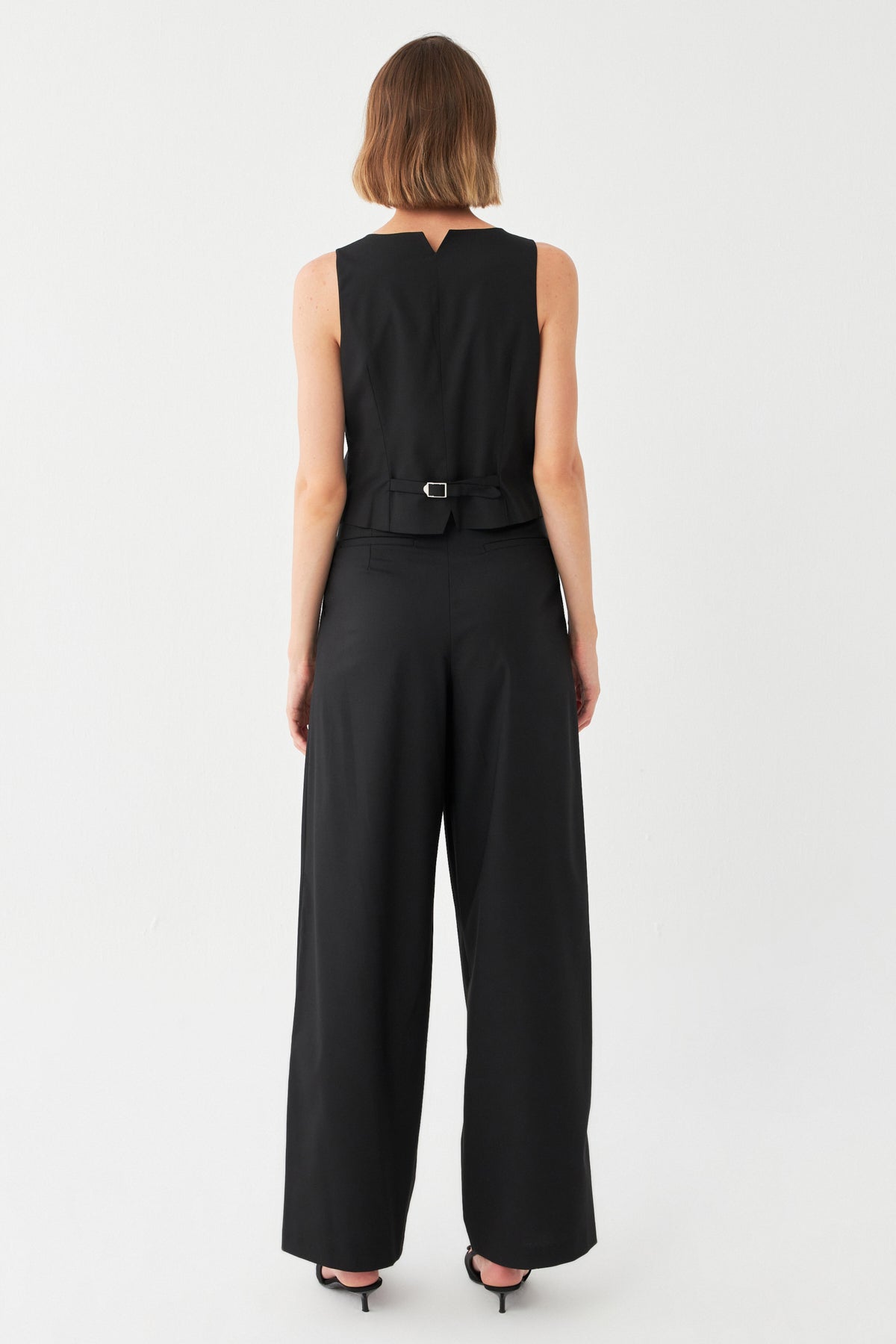 Palazzo Pantolon Yelek Takım SİYAH