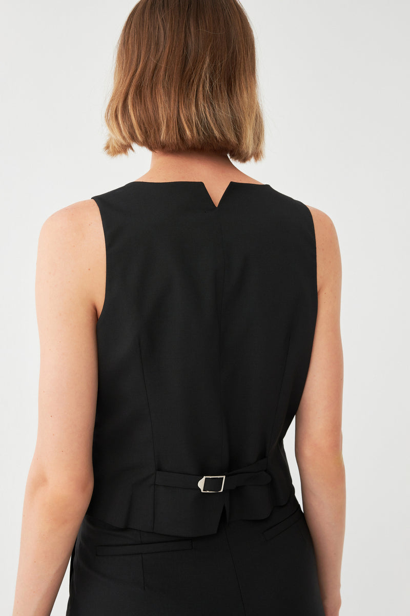 Palazzo Pantolon Yelek Takım SİYAH