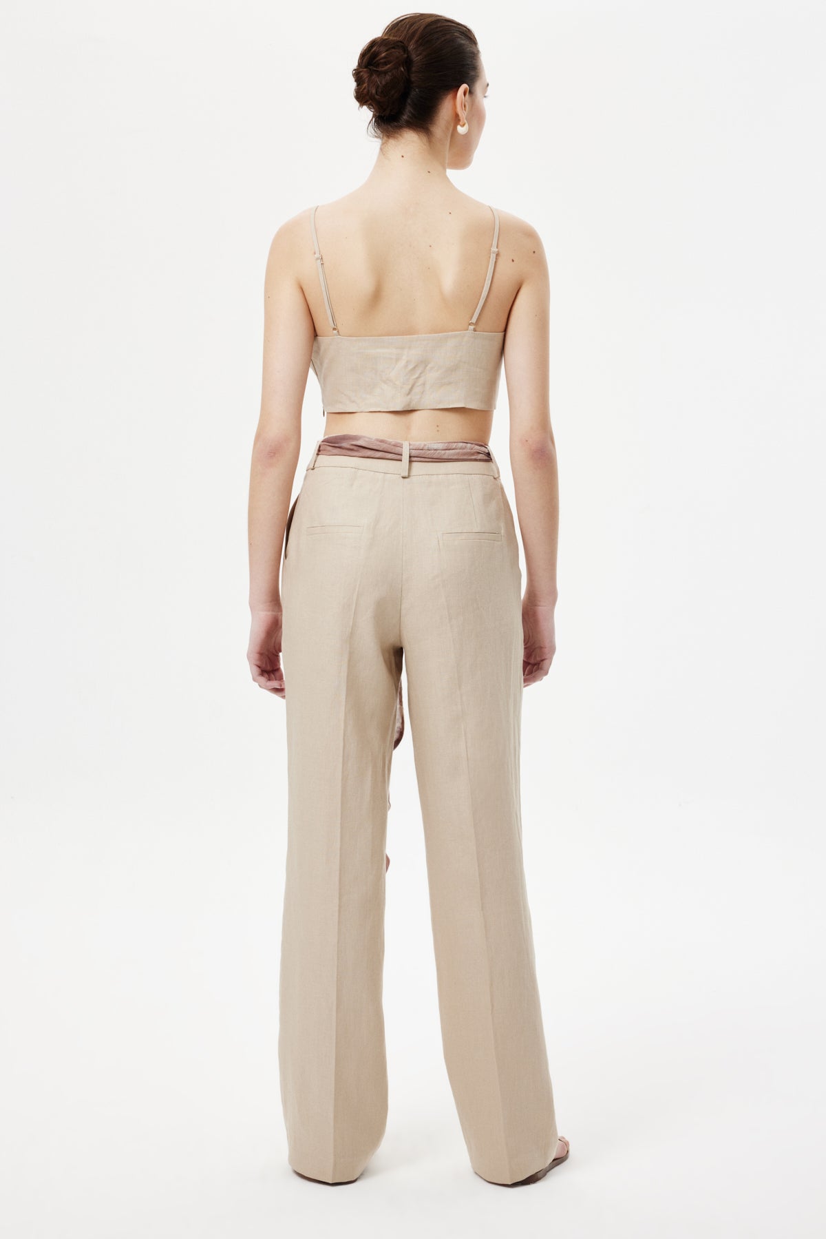 Straight Kuşaklı Pantolon Bej