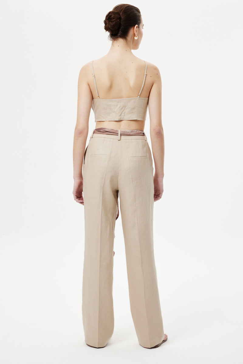 Straıght Kuşaklı Pantolon BEJ