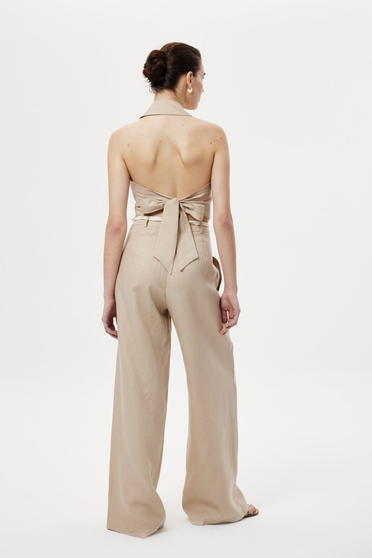 Nakışlı Keten Pantolon